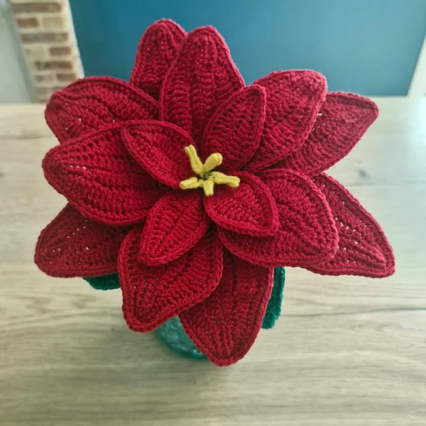 Fleur de Noël en Crochet Fait Main – Décoration Artisanale Authentique