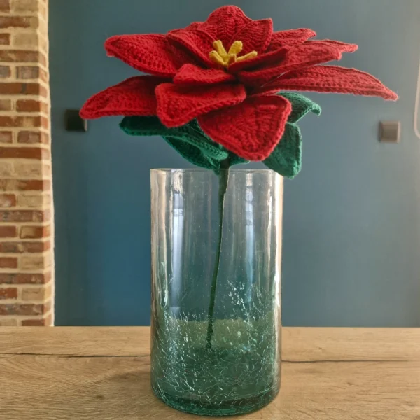 Fleur de Noël en Crochet Fait Main – Décoration Artisanale Authentique